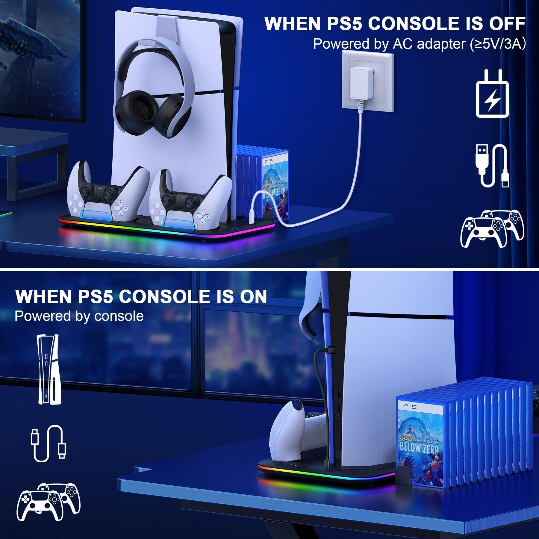 Ultimate PS5 Gaming Hub – Stand, Cooler, Charger, RGB & Storage All-in-One - electrozen