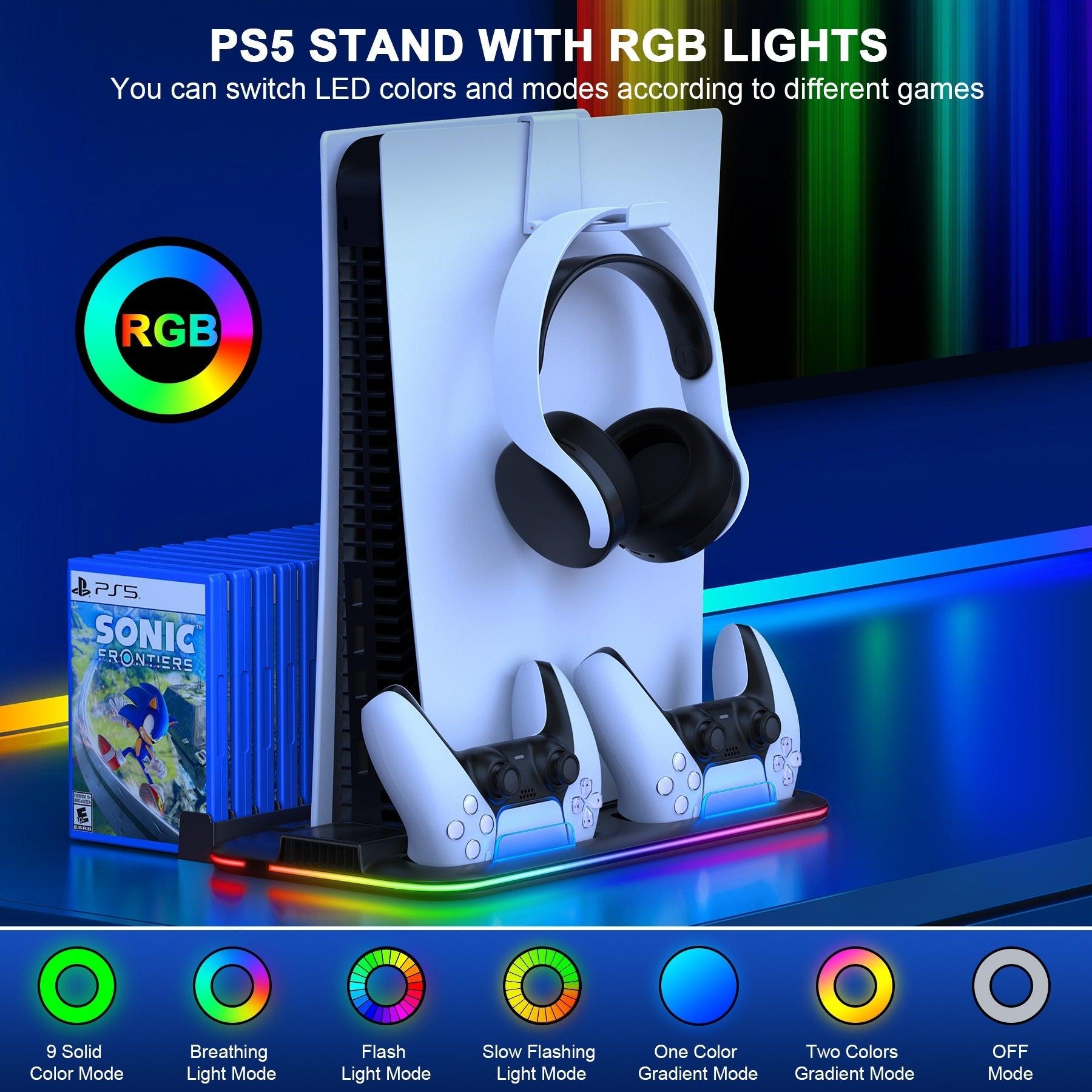 Ultimate PS5 Gaming Hub – Stand, Cooler, Charger, RGB & Storage All-in-One - electrozen